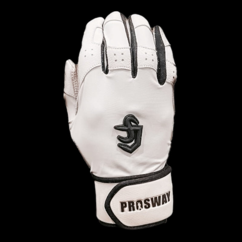 ProSway Ultra Fit Double Wrap Pearl (White & Black) Batting Gloves